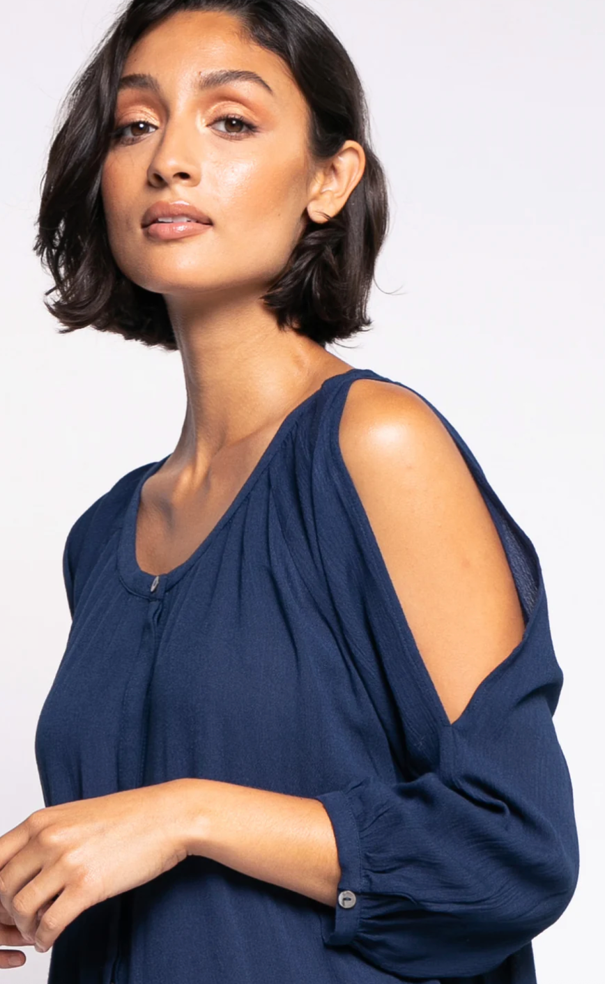 Pink Martini Open Shoulder Lia Top Dress | Medium (O140B11)