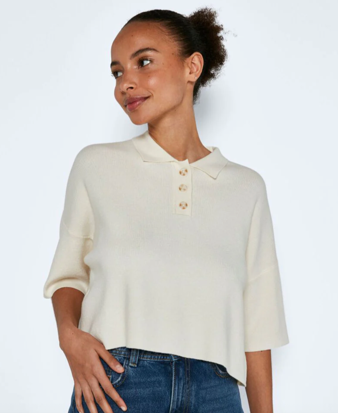 NWT Noisy May Soft Polo Shirt | Small (oversized M or L fit)(O108C1)