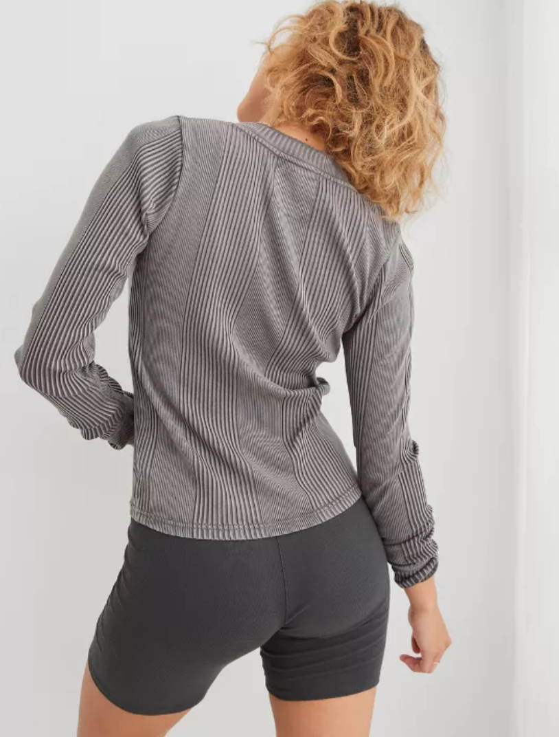 Aerie Road Trip Long Sleeve Henley T-Shirt | XL (O176W10)