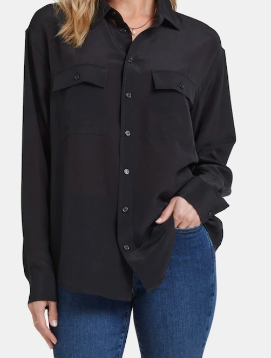 Talula / Aritzia Black Button Down | Small (O150B11)
