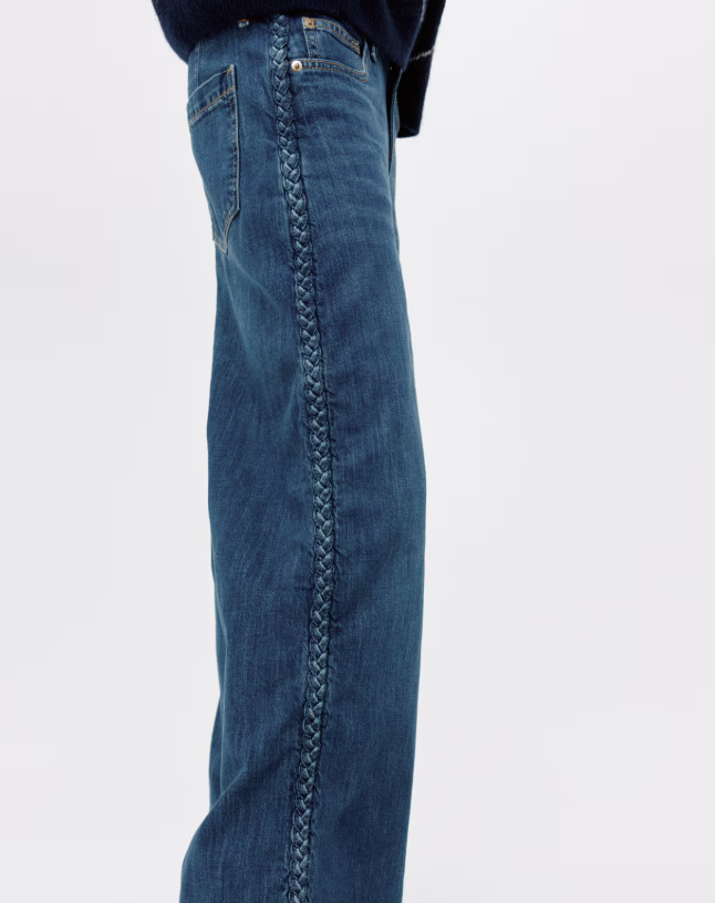 H&M Straight HR Braided Cropped Jeans | Sz 16 NWT (N04N18)