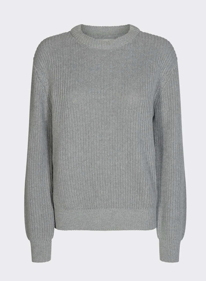Minimum Mikayla Grey Knit Cotton Sweater | XSmall (N134C1)