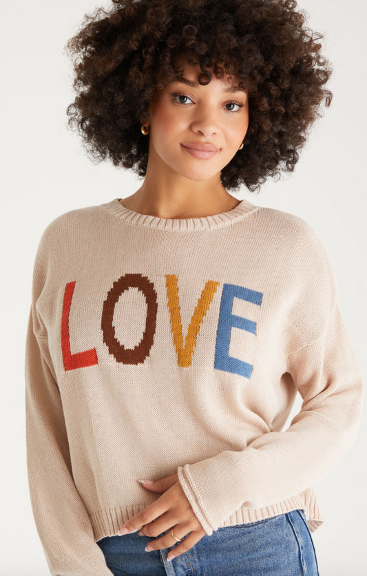 Z Supply Sienna "Love" Knit Crewneck | Medium (N41S20)