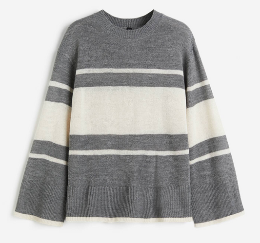 H&M Oversized Striped Sweater | Medium (N60S20)