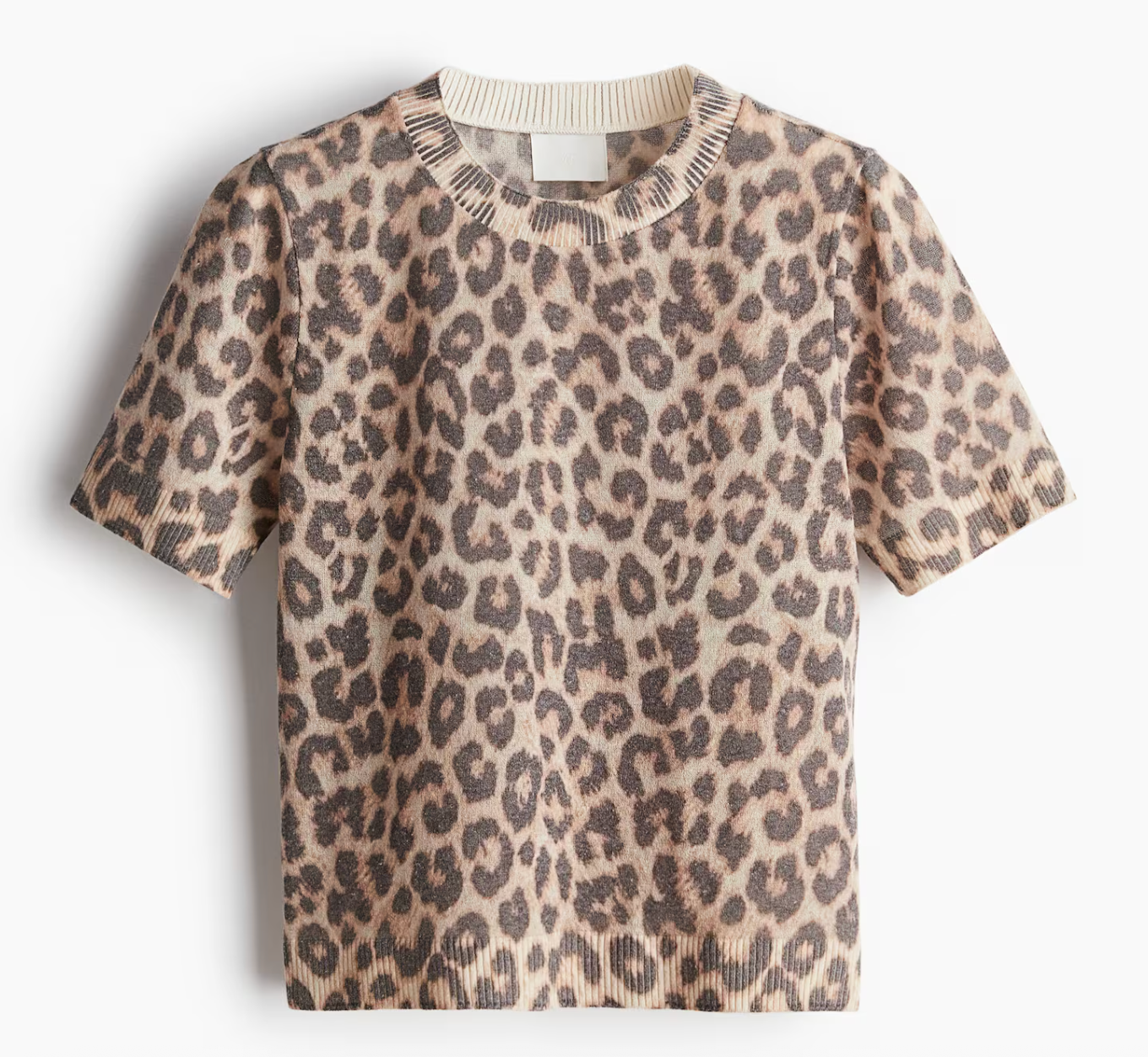 H&M Animal Print Fine Knit Top | XL (may fit like Large) (N70N19)