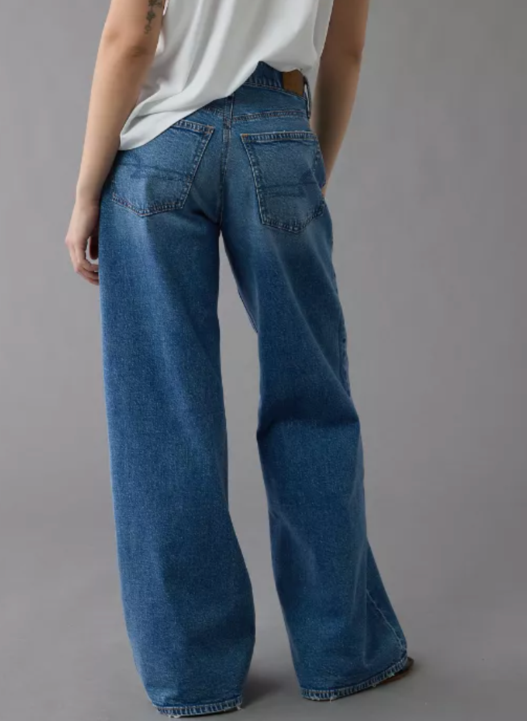 AE Dreamy Drape Strigid Low-Rise Ultra Wide-Leg Jean | 6 Short (N151W2)