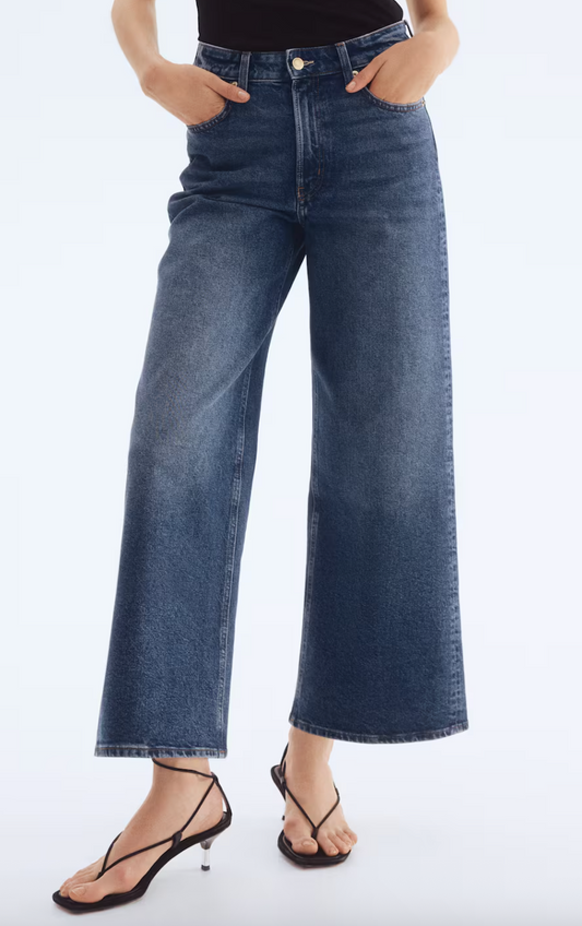 H&M Baggy Wide Cropped Denim | Sz 16 (N111N19)