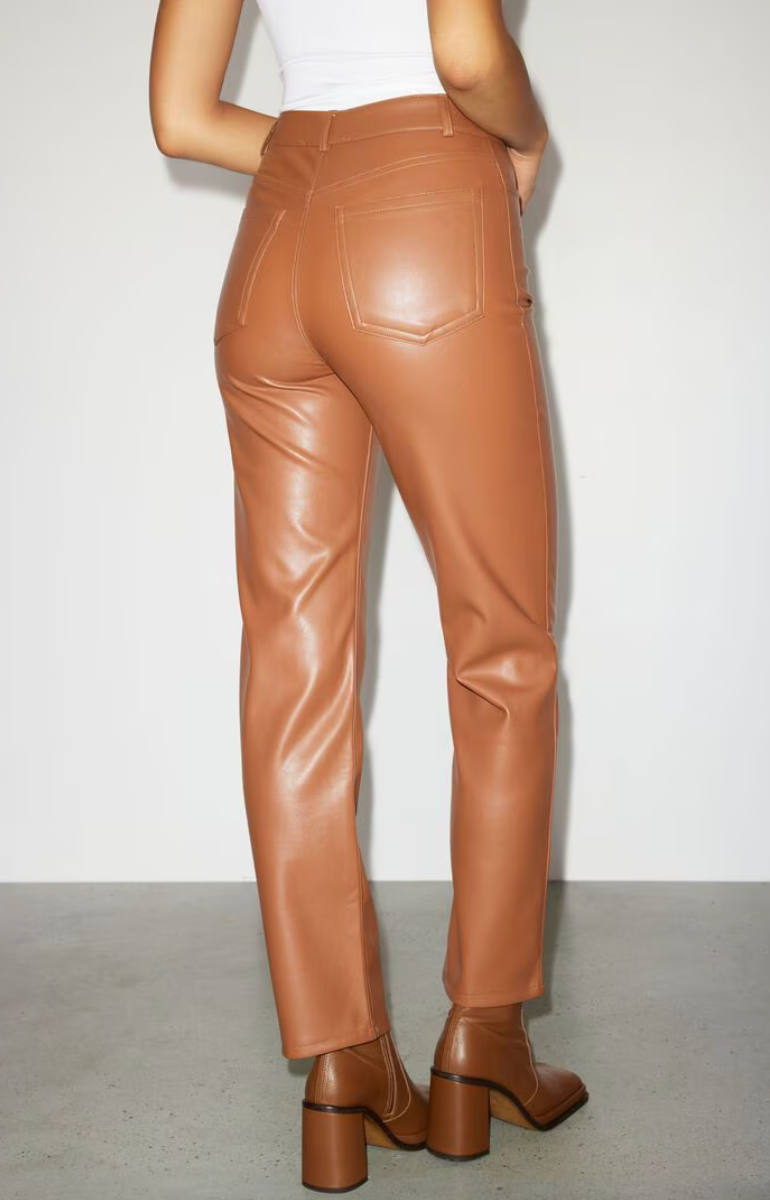 Dynamite Gisele Straight Leg Faux Leather Pants | 10 (N194C8)