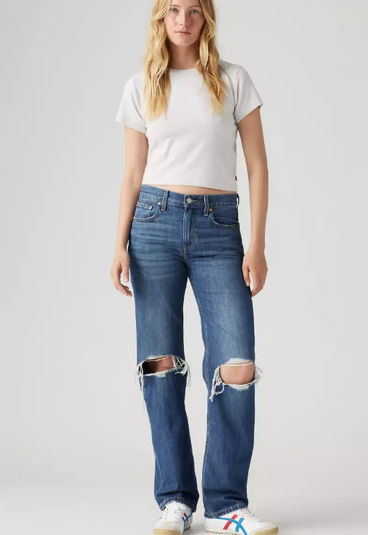 Levi's Low Pro Straight Jeans with Distressed Knees | Sz 28 (N240M8)