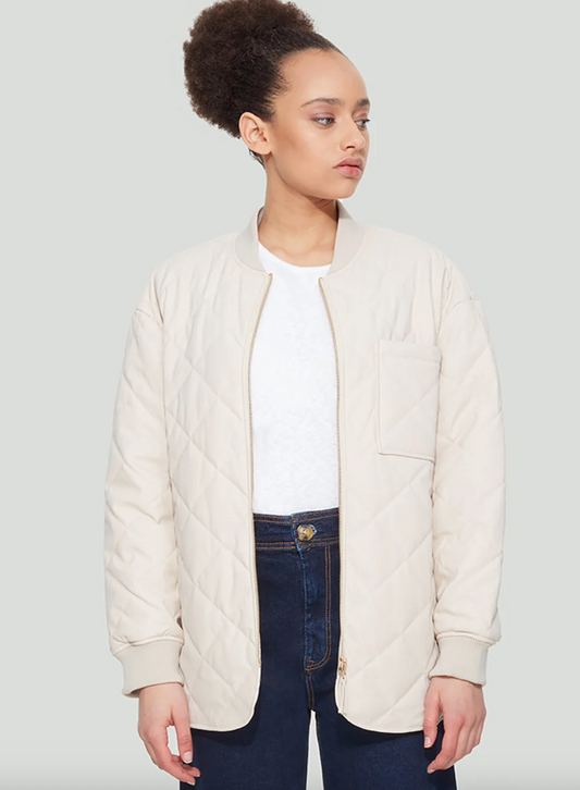 Dex Quilted Faux Matte Leather Jacket | Small (fits like generous medium) (O80G1)