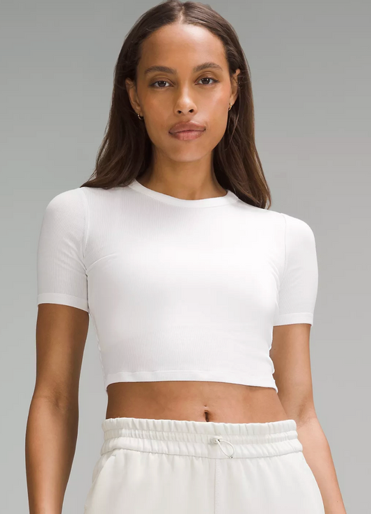 Lululemon NWT Hold Tight Straight-Hem Cropped T-Shirt | Sz 6 (J160L14)