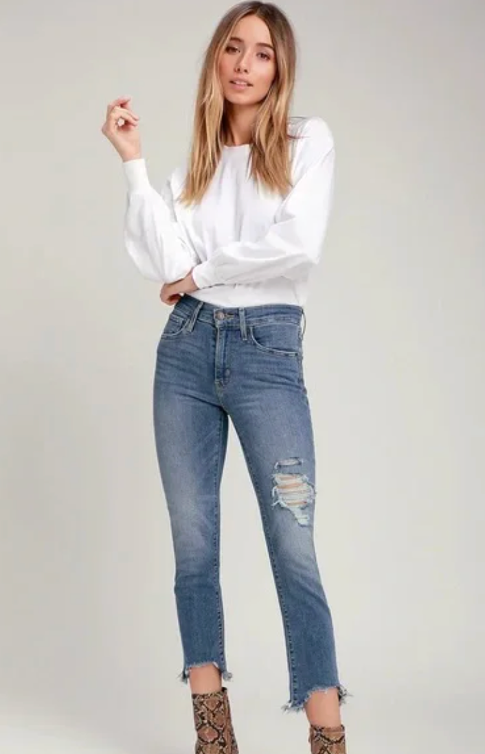 Levi's 724 High Rise Straight Crop Jeans (Stretch) | Sz 29 (F33S6)