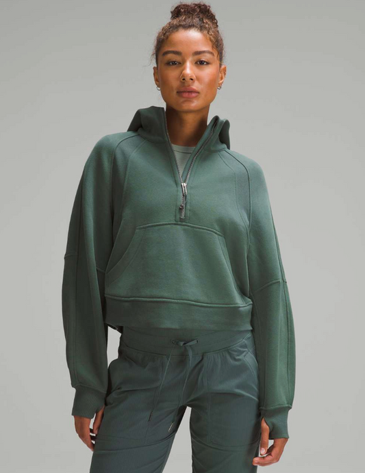 Lululemon Scuba Half Zip Oversized Hoodie Dark Forest | Sz M/L (F08O9)(Flaw)
