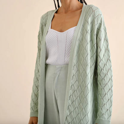 Twik Crochet Mint Green Cardigan | Sz Small (M15W7)