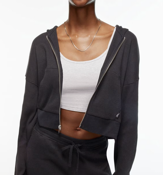 TNA / Aritzia Waffle Zip Hoodie | Sz Large (M17W2)