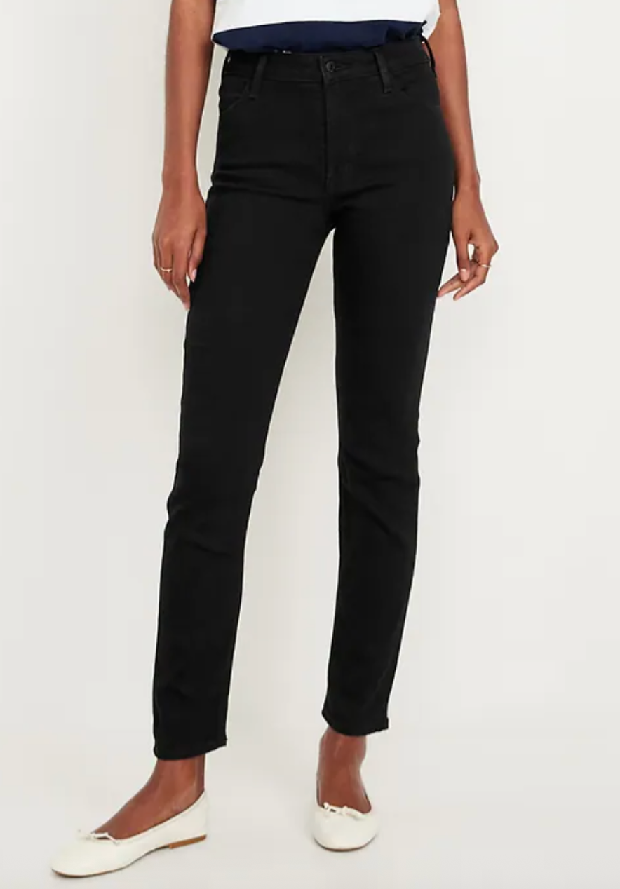 Old Navy Black HR Wow Straight Jeans | Sz 8 (M31W3)
