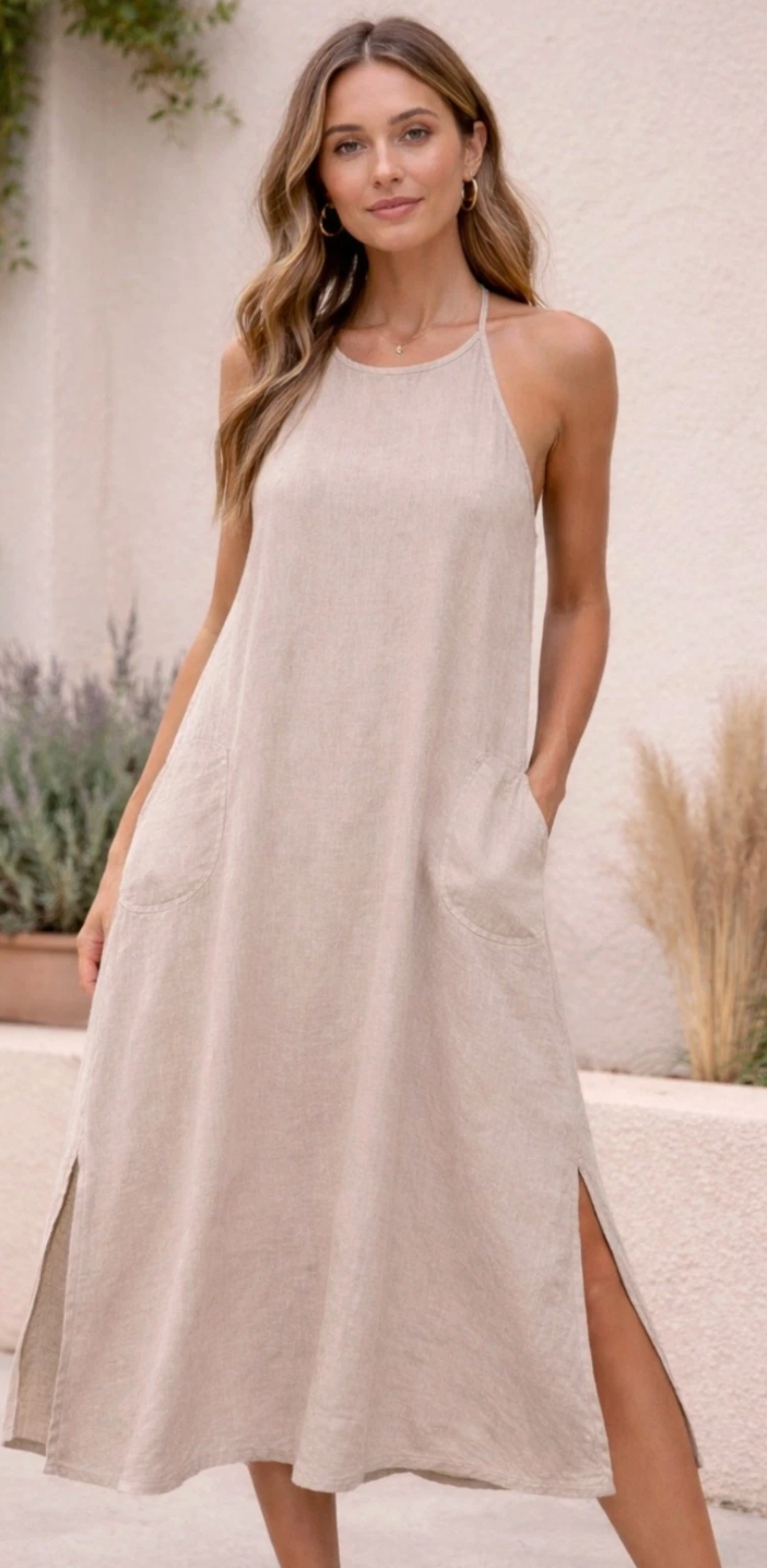 Laura Bianchi 100% Linen Dress | Sz Small (flaw)
