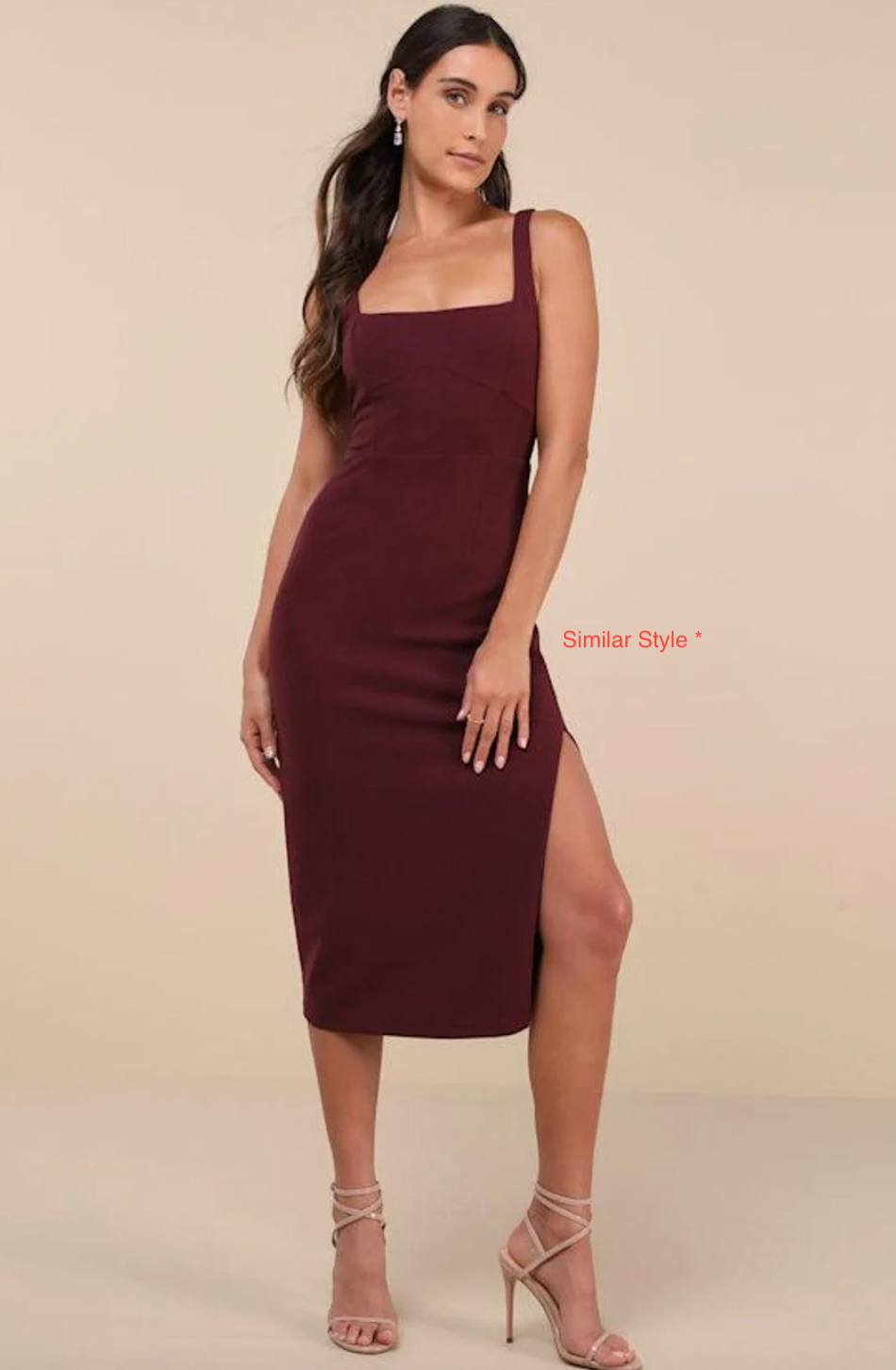 Abercrombie Burgundy Square Neck Dress | Sz Small / Tall