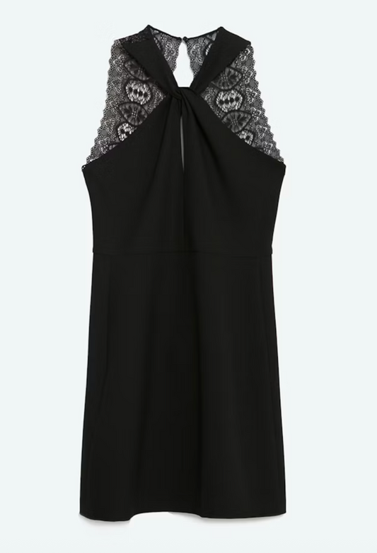 Rw&Co Knotted Halter Lace Back Dress | Sz 6