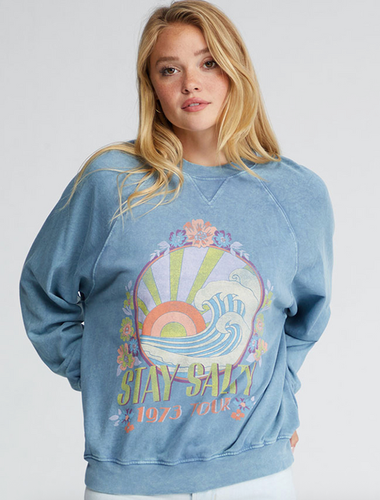 Billabong x The Salty Blonde Oversized Crewneck Sweatshirt | Sz XS (Fits Medium)