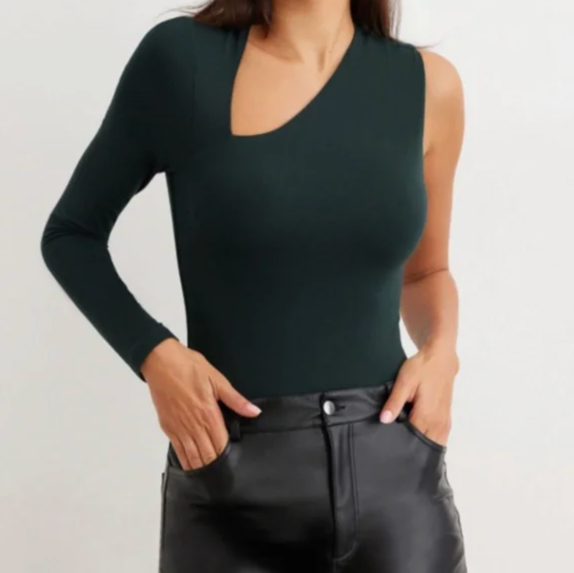 Dynamite Cut Out Dark Green Bodysuit | Sz Medium