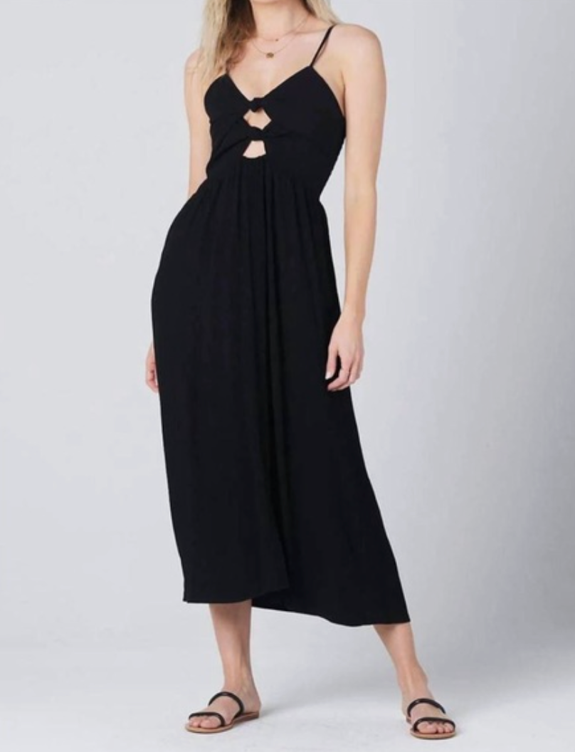 Saltwater Luxe Emmy Knotted Cutout Crinkle Dress | Sz Medium