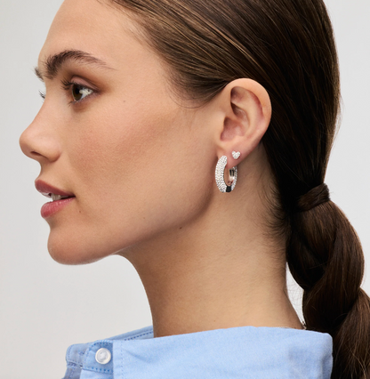 Hillberg & Berk Mini Sparkle Heart Stud Earrings