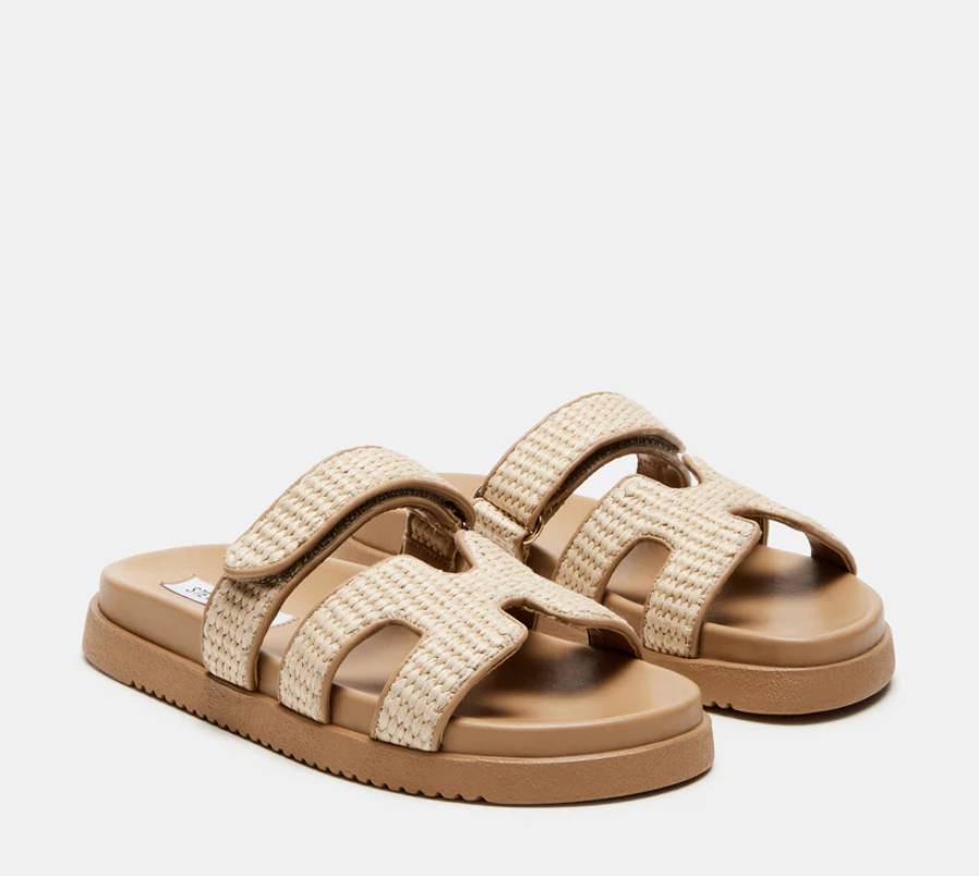 Steve Madden Mayven Natural Slide Sandals | Sz 8