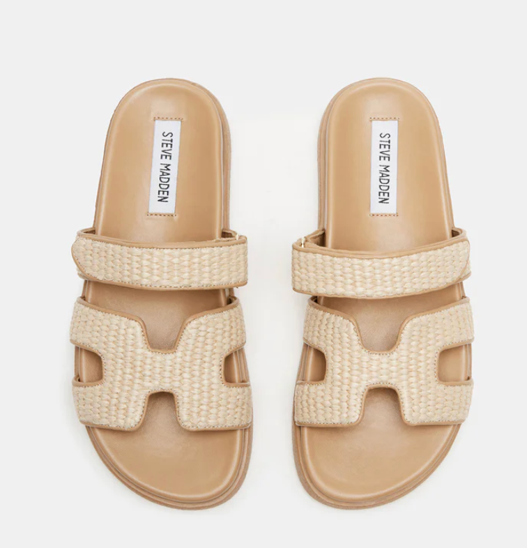 Steve Madden Mayven Natural Slide Sandals | Sz 8
