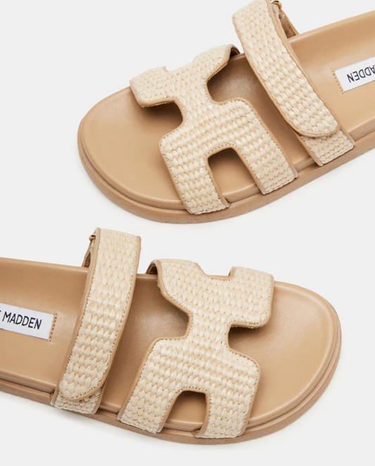 Steve Madden Mayven Natural Slide Sandals | Sz 8