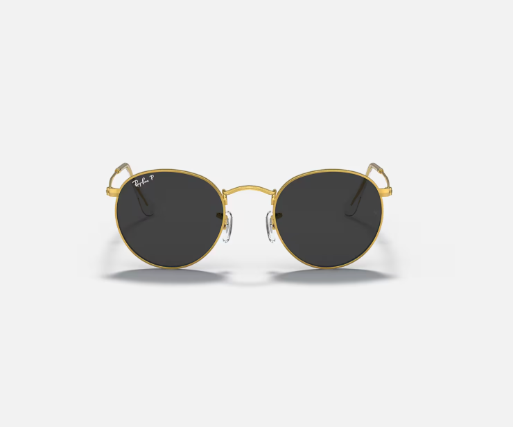 Ray Ban Metal Round Sunglasses Gold/Black