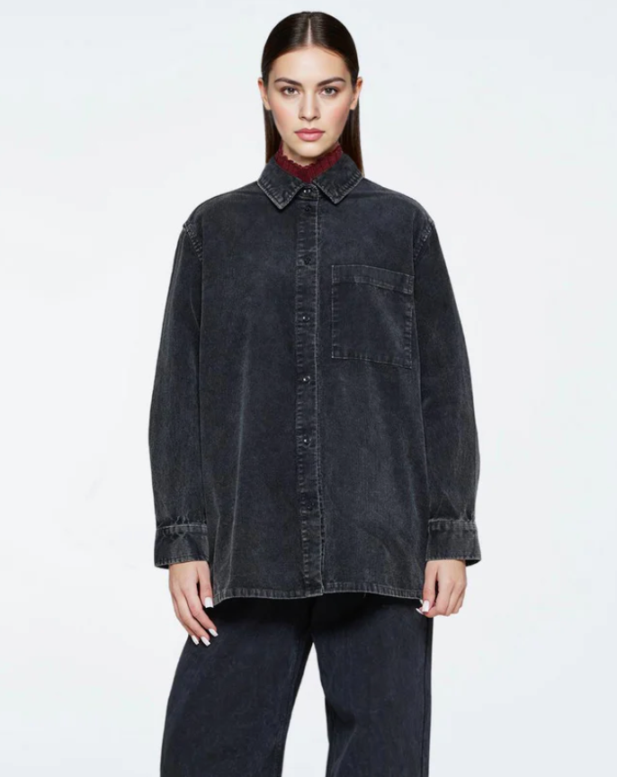 Minimum Dark Grey Layne Shirt | Sz Small Oversized