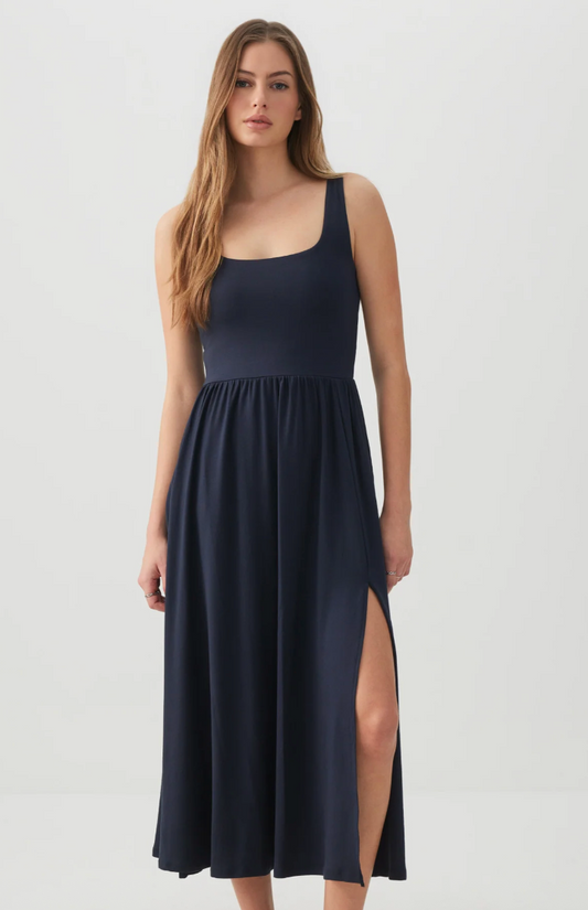 Black Tape Navy Midi Tank Dress | Sz Small
