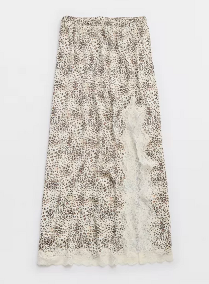 Aerie Satin & Lace Leopard Print Skirt | Sz XS (could fit size small)