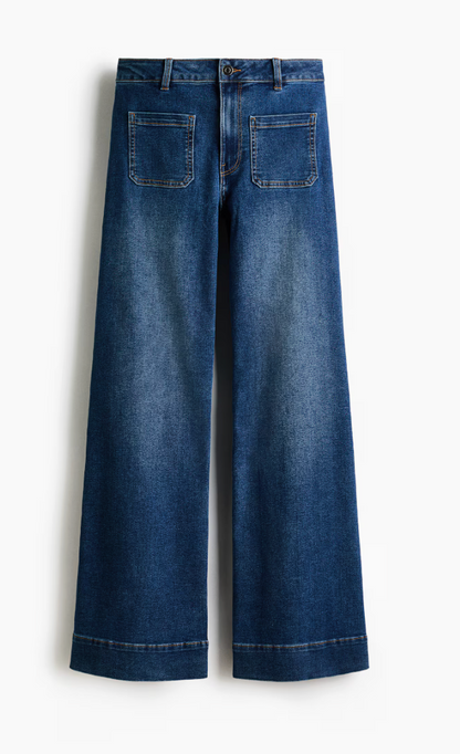 H&M Wide Leg Marine Jeans | Sz 6 / Long