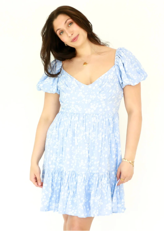 RD Style Floret Crepe Puff Dress | Sz Small