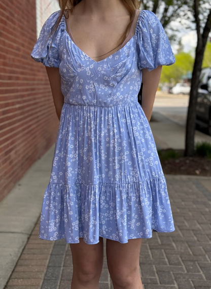 RD Style Floret Crepe Puff Dress | Sz Small