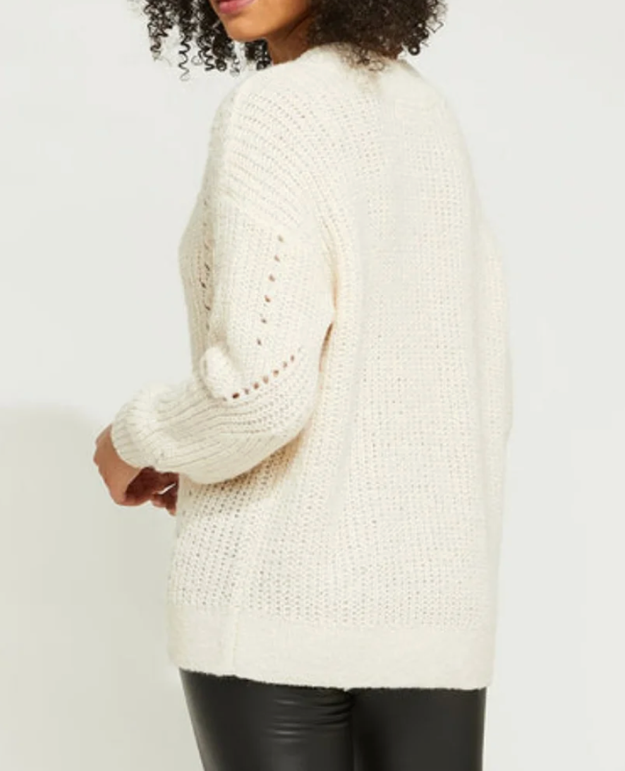 Gentle Fawn Sandra V Neck Sweater Cream | Small (oversized)