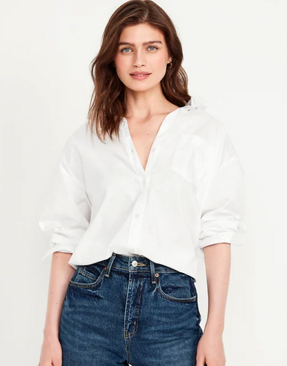 Old Navy Boyfriend Fit Cotton Button Up | Sz Medium