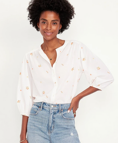 Old Navy Cotton Printed Top | Sz Small (oversized)