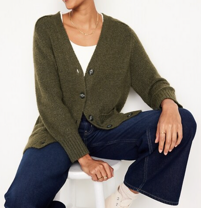 Old Navy Dark Green Cardigan | Medium (oversized)