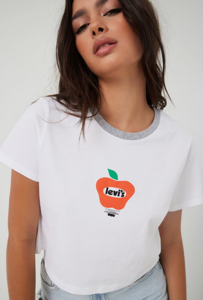 Levi's Cropped Jordie T-Shirt with Logo | Sz XL