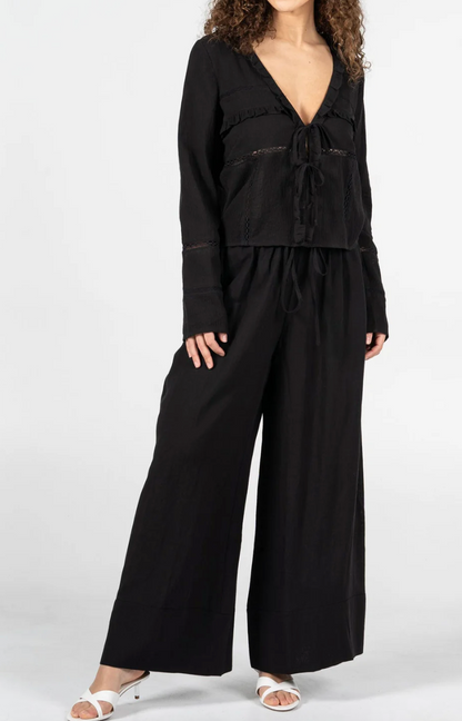 C'est Moi Wide Leg Linen Pants | Small (may fit Medium)