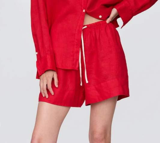 Gap Red Linen Drawstring Shorts | Sz Small (slightly large fit)