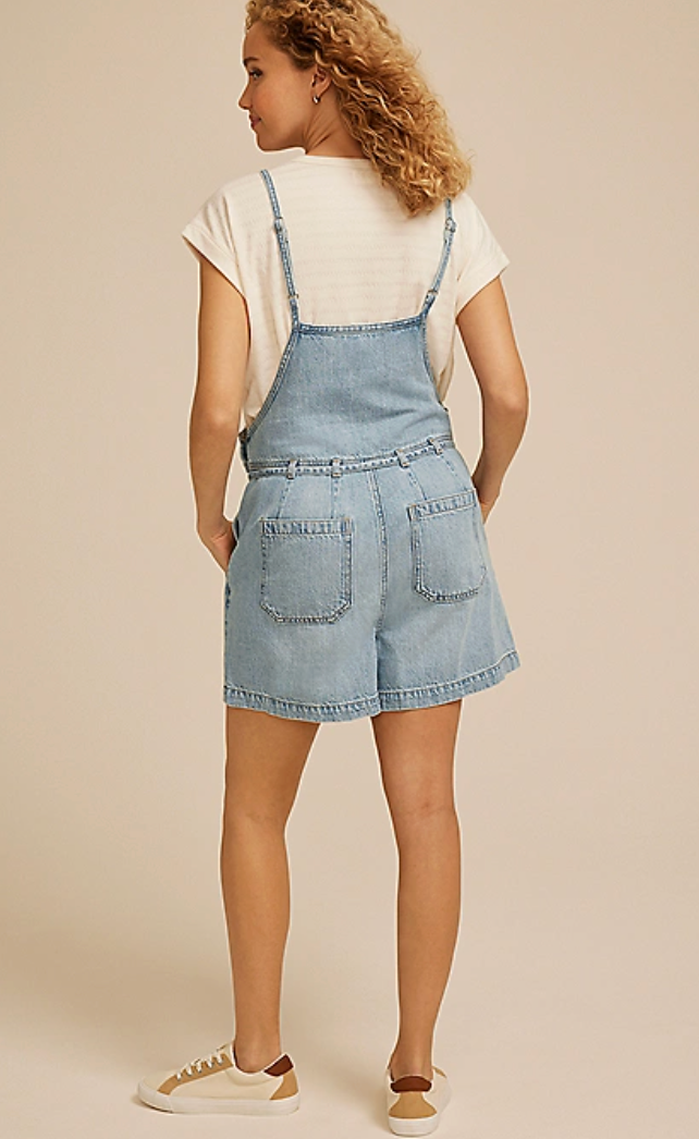 Maurice's Denim Shortalls with Tie Belt | Sz Medium