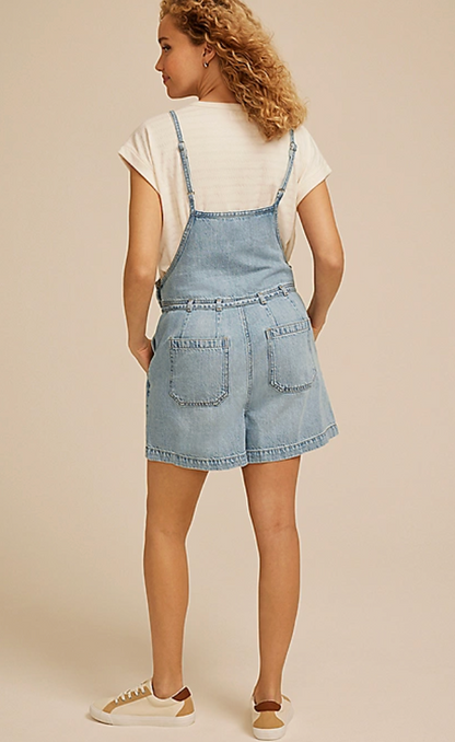Maurice's Denim Shortalls with Tie Belt | Sz Medium