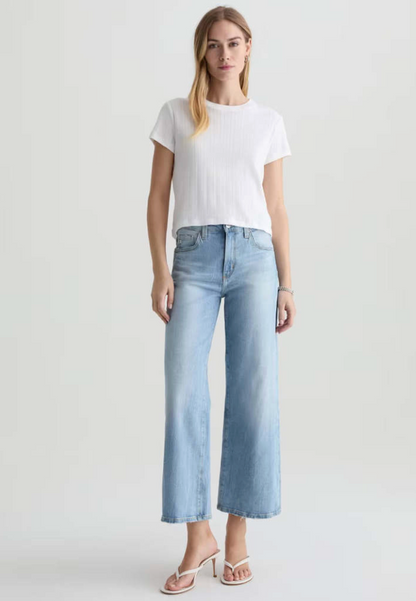 AG Etta High Wide Crop Jeans (med wash) | Sz 29