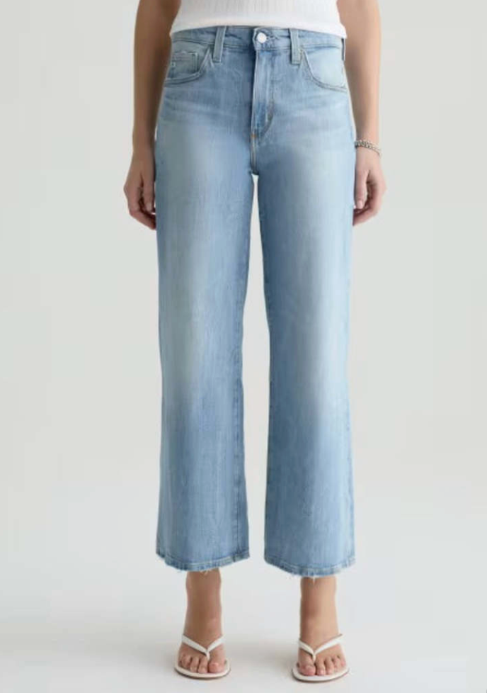 AG Etta High Wide Crop Jeans (med wash) | Sz 29