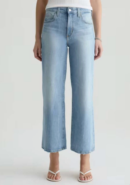 AG Etta High Wide Crop Jeans (med wash) | Sz 29