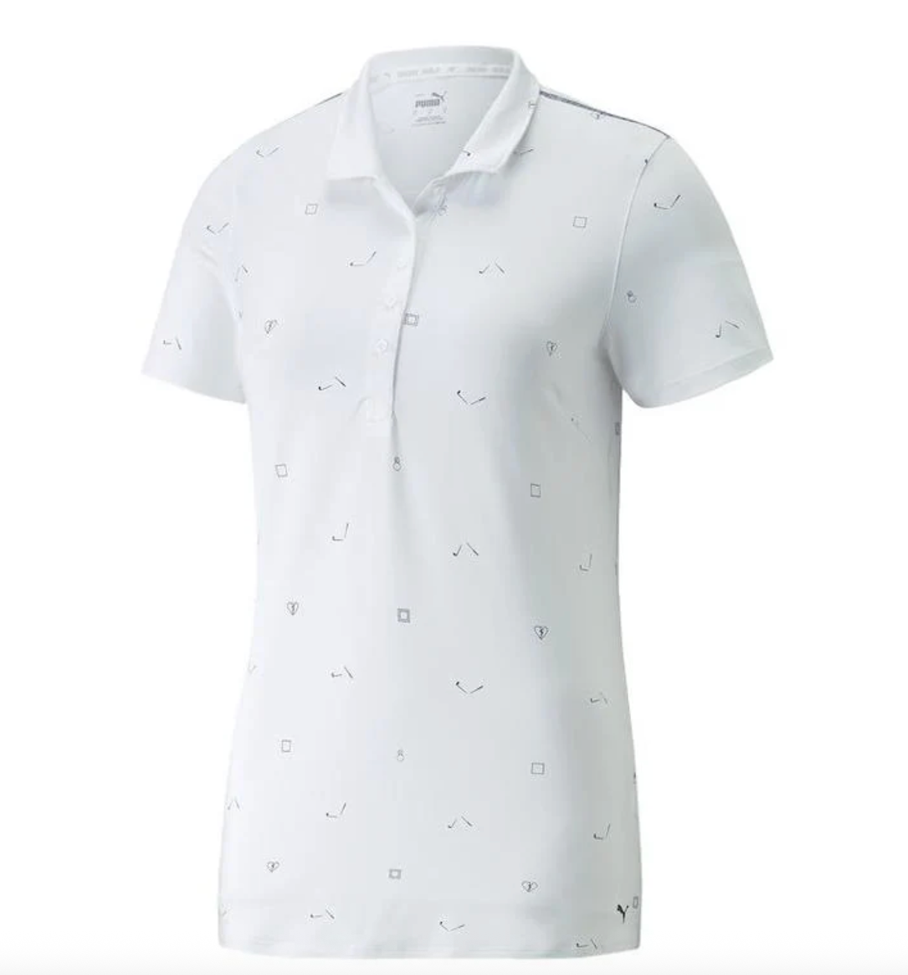 Puma Cloudspum White Graphic Golf Polo | Large